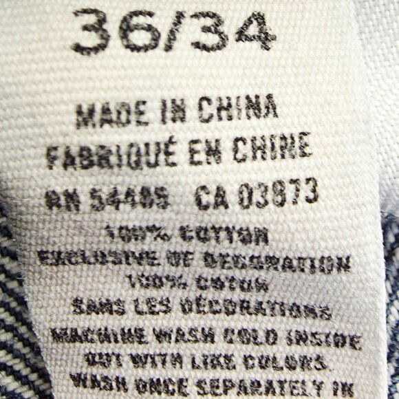 American Eagle Outfitters Original Straight Mens 36X34 Blue Cotton Denim Jeans - Picture 3 of 11